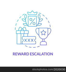 Rewarding consumer concept icon. Marketing technique. Audience loyalty increase. Bonus system. Gifts for buyers abstract idea thin line illustration. Vector isolated outline color drawing. Rewarding consumer concept icon