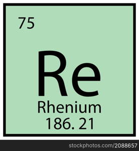 Rhenium element. Mendeleev table. Chemical icon. Square frame. Blue background. Vector illustration. Stock image. EPS 10.. Rhenium element. Mendeleev table. Chemical icon. Square frame. Blue background. Vector illustration. Stock image.