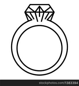 Rhinestone ring icon. Outline rhinestone ring vector icon for web design isolated on white background. Rhinestone ring icon, outline style