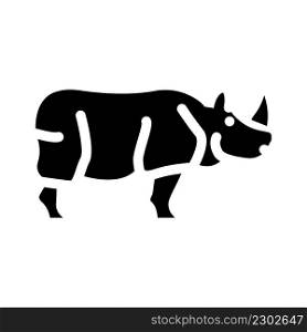 rhino animal glyph icon vector. rhino animal sign. isolated contour symbol black illustration. rhino animal glyph icon vector illustration