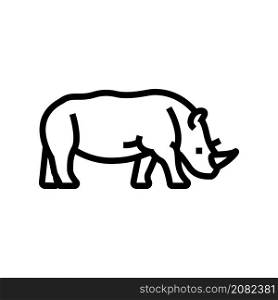rhino animal in zoo line icon vector. rhino animal in zoo sign. isolated contour symbol black illustration. rhino animal in zoo line icon vector illustration