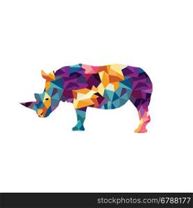 rhino colorful mosaic pattern. rhino colorful mosaic pattern designed using mosaic pattern graphic vector