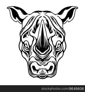 Rhino Head Coloring Book Outline vector illustrations for your work logo, merchandise t-shirt, stickers and label designs, poster, greeting cards advertising business company or brands