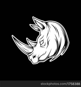 Rhino head illustration vector