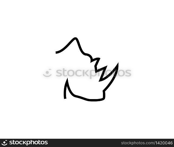 Rhino head line vector illustration