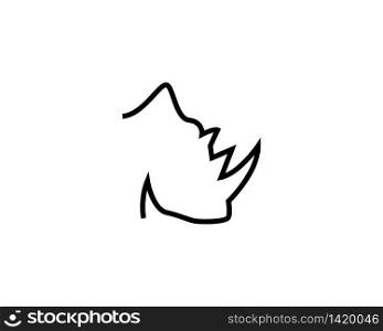 Rhino head line vector illustration