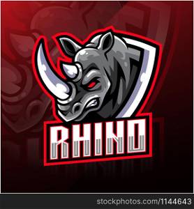 Rhino head mascot logo design