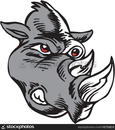 Rhino Head Mascot Vector Illustration