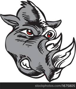 Rhino Head Mascot Vector Illustration