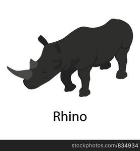 Rhino icon. Isometric of rhino vector icon for web design isolated on white background. Rhino icon, isometric style