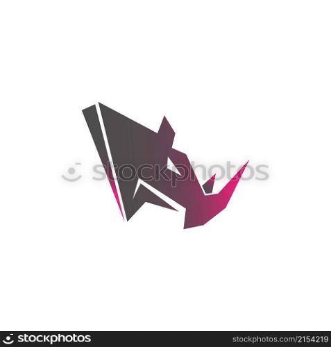 Rhino icon logo design template vector