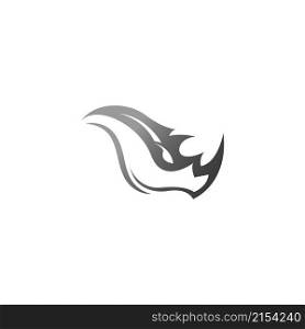 Rhino icon logo design template vector