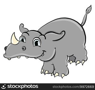 Rhino, illustration, vector on white background