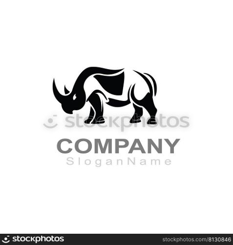Rhino Logo image design Vector Template. Modern animal. Vector Illustration