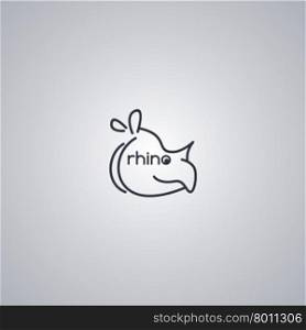 rhino logo template. wild rhino logo template vector art illustration