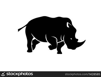 Rhino Logo vector, Rhinoceros logo monochrome color Business template