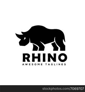 Rhino Logo vector, Rhinoceros logo monochrome color Business template, Rhinos logo for sport club or team.