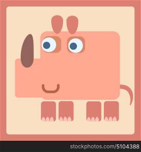 Rhino stylized cartoon animal icon. Baby style