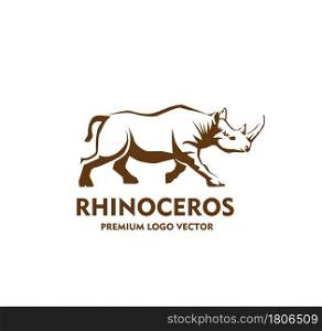 rhino vector logo design Isolated with modern illustration concept