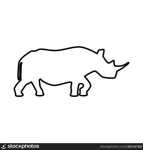 Rhinoceros black icon .