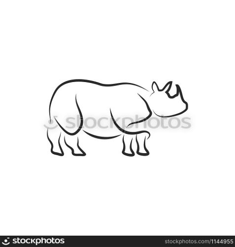 Rhinoceros icon design template vector isolated illustration. Rhinoceros icon design template vector isolated