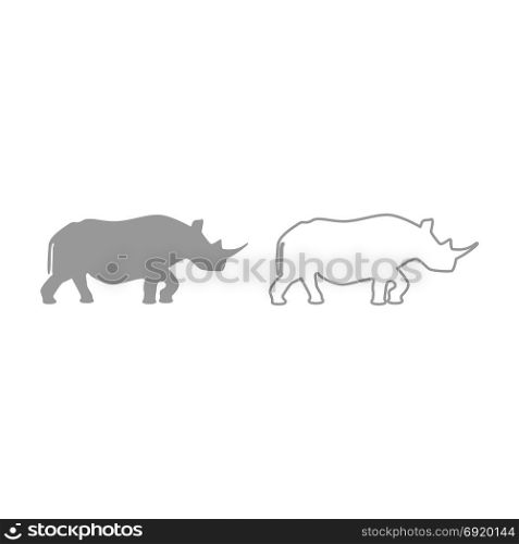 Rhinoceros icon. Grey set .. Rhinoceros icon. It is grey set .