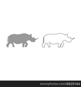 Rhinoceros icon. Grey set .. Rhinoceros icon. It is grey set .