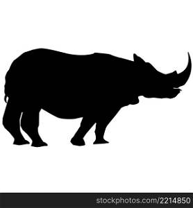 rhinoceros icon on white background. Rhino silhouette. Rhinoceros black sign. flat style.