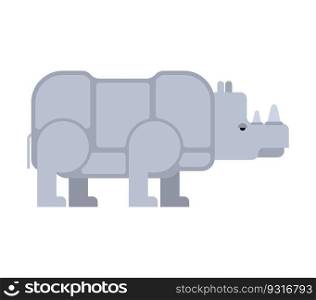 Rhinoceros isolated. Africa Wild beast. Beast with horn 