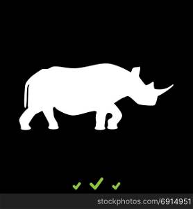 Rhinoceros it is white icon .. Rhinoceros it is white icon . Flat style