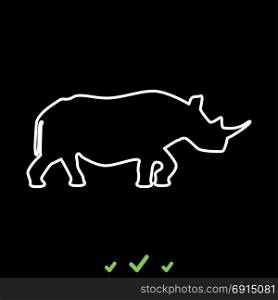 Rhinoceros it is white icon .. Rhinoceros it is white icon . Flat style