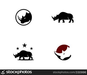 Rhinoceros logo template vector icon illustration design