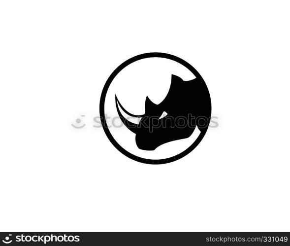 Rhinoceros logo template vector icon illustration design