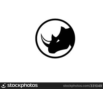 Rhinoceros logo template vector icon illustration design
