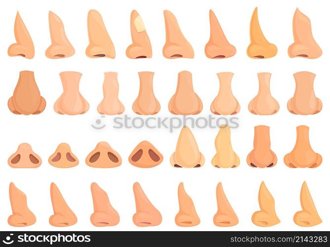 Rhinoplasty icon cartoon vector. Human nose. Closed adjustment. Rhinoplasty icon cartoon vector. Human nose