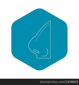 Rhinoplasty icon. Outline illustration of rhinoplasty vector icon for web. Rhinoplasty icon, outline style