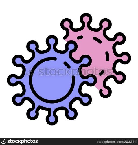 Rhinovirus icon. Outline rhinovirus vector icon color flat isolated. Rhinovirus icon color outline vector