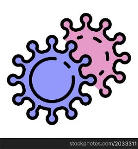 Rhinovirus icon. Outline rhinovirus vector icon color flat isolated. Rhinovirus icon color outline vector