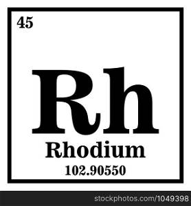 Rhodium Periodic Table of the Elements Vector illustration eps 10.. Rhodium Periodic Table of the Elements Vector illustration eps 10