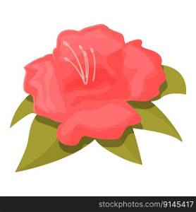 Rhododendron art icon cartoon vector. Flower plant. Summer flora. Rhododendron art icon cartoon vector. Flower plant