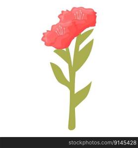 Rhododendron bloom icon cartoon vector. Flower plant. Color pink. Rhododendron bloom icon cartoon vector. Flower plant