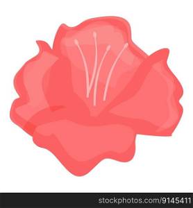 Rhododendron bloom icon cartoon vector. Summer flora. Nature spring. Rhododendron bloom icon cartoon vector. Summer flora