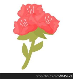 Rhododendron floral icon cartoon vector. Flower plant. Color nature. Rhododendron floral icon cartoon vector. Flower plant
