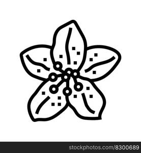 rhododendron flower spring line icon vector. rhododendron flower spring sign. isolated contour symbol black illustration. rhododendron flower spring line icon vector illustration