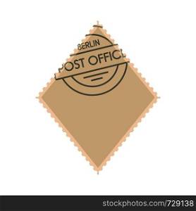 Rhombic postage stamp icon. Flat illustration of rhombic postage stamp vector icon for web. Rhombic postage stamp icon, flat style