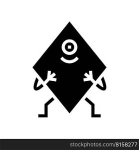 rhombus geometric shape character glyph icon vector. rhombus geometric shape character sign. isolated symbol illustration. rhombus geometric shape character glyph icon vector illustration