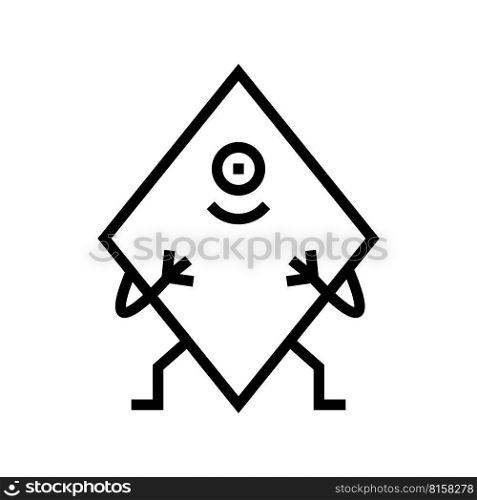 rhombus geometric shape character line icon vector. rhombus geometric shape character sign. isolated contour symbol black illustration. rhombus geometric shape character line icon vector illustration
