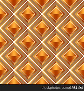 Rhombus luxury seamless pattern. Vector gold fabric print template. Elegant  ornament in a row. Geometric checkered carpet background.