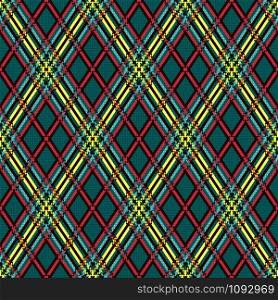 Rhombus seamless vector contrast pattern as a tartan plaid in various colors