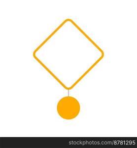 Rhombus shape with orange point vector design element. Abstract customizable symbol for infographic with blank copy space. Editable shape for instructional graphics. Visual data presentation component. Rhombus shape with orange point vector design element